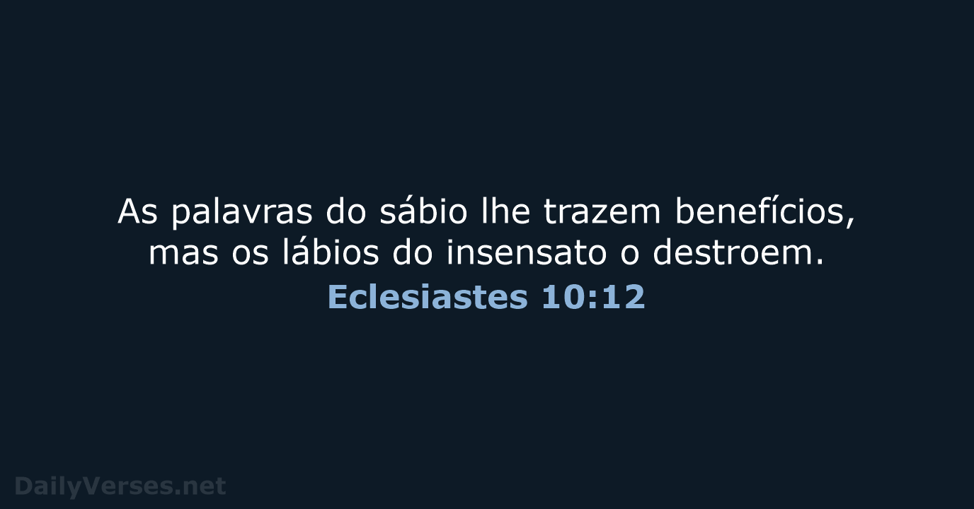 Eclesiastes 10:12 - NVI
