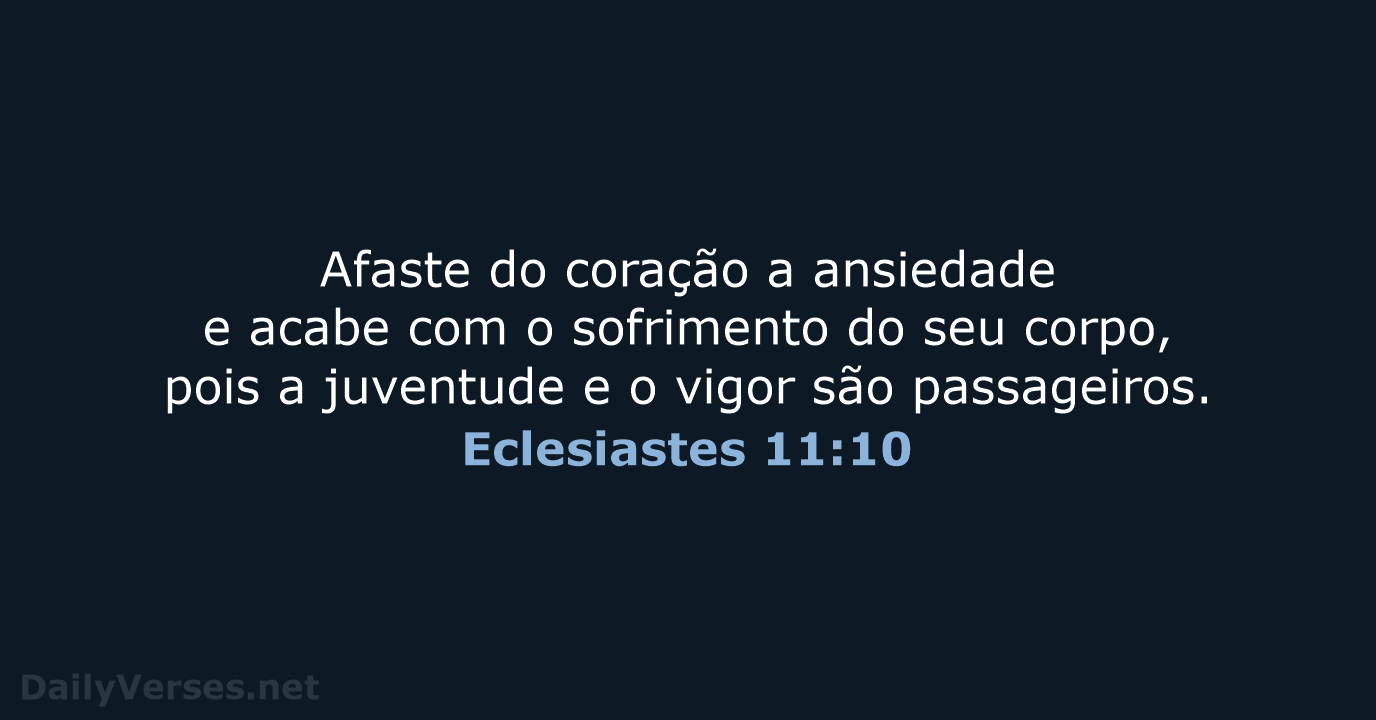 Eclesiastes 11:10 - NVI