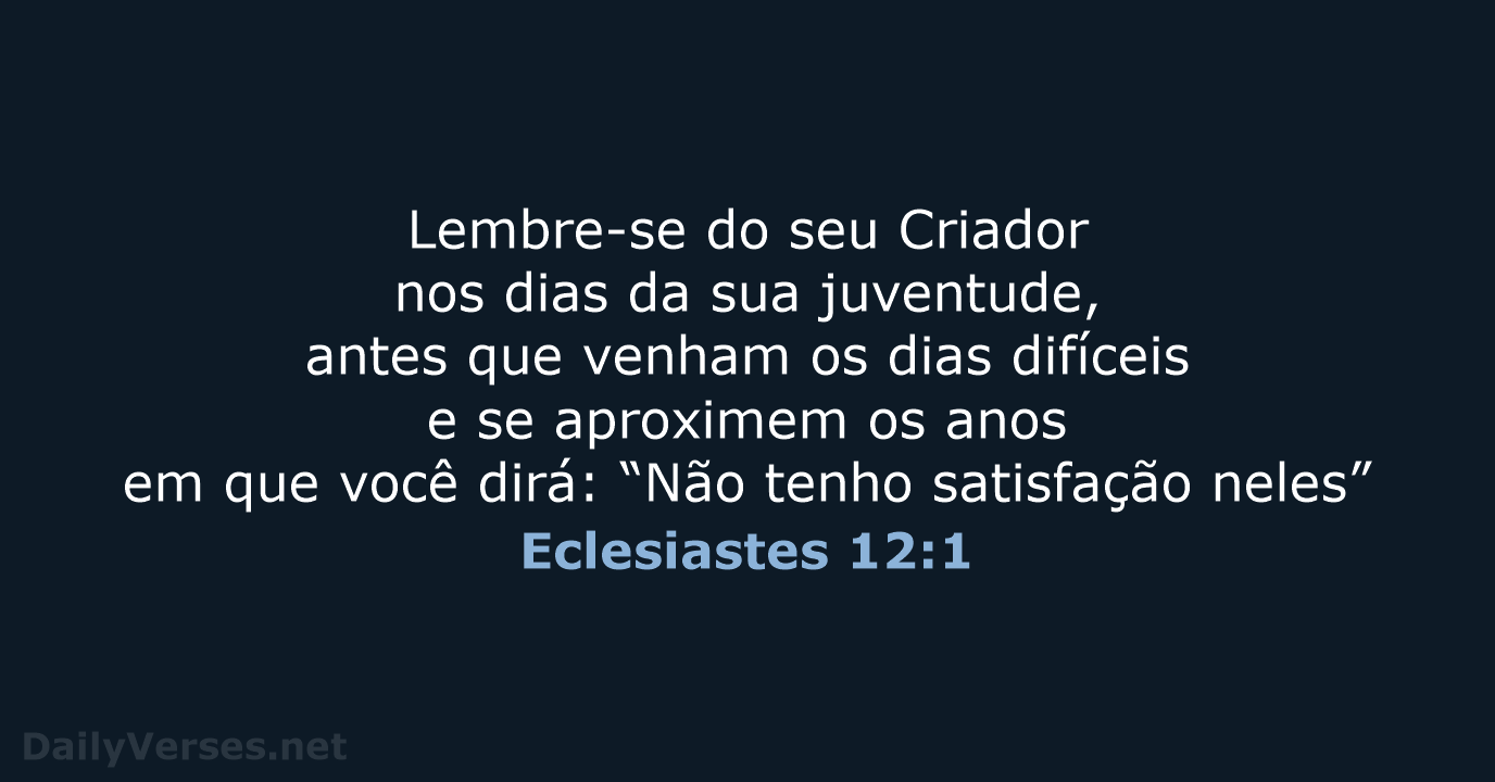 Eclesiastes 12:1 - NVI