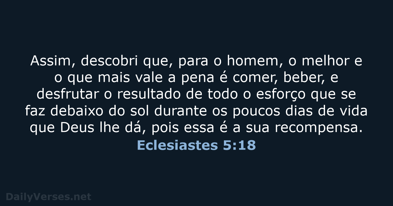 Eclesiastes 5:18 - NVI