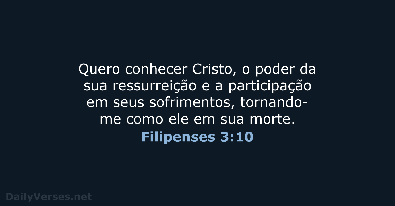 Filipenses 3:10 - NVI