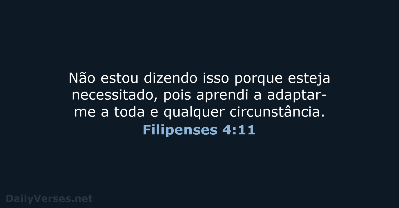 Filipenses 4:11 - NVI