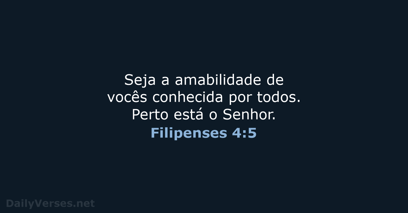 Filipenses 4:5 - NVI