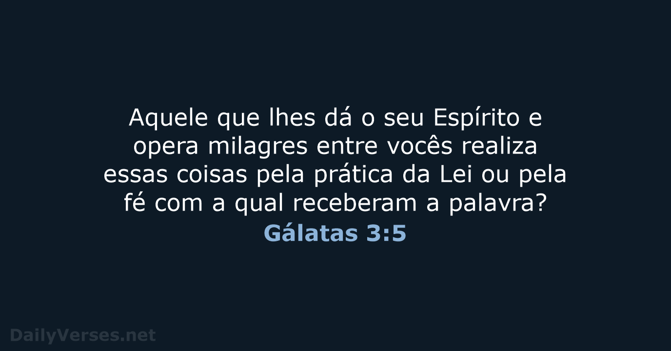 Gálatas 3:5 - NVI