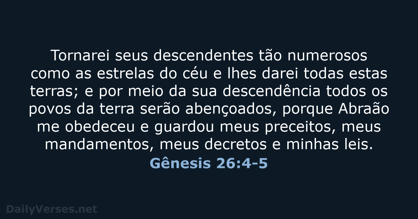 Gênesis 26:4-5 - NVI