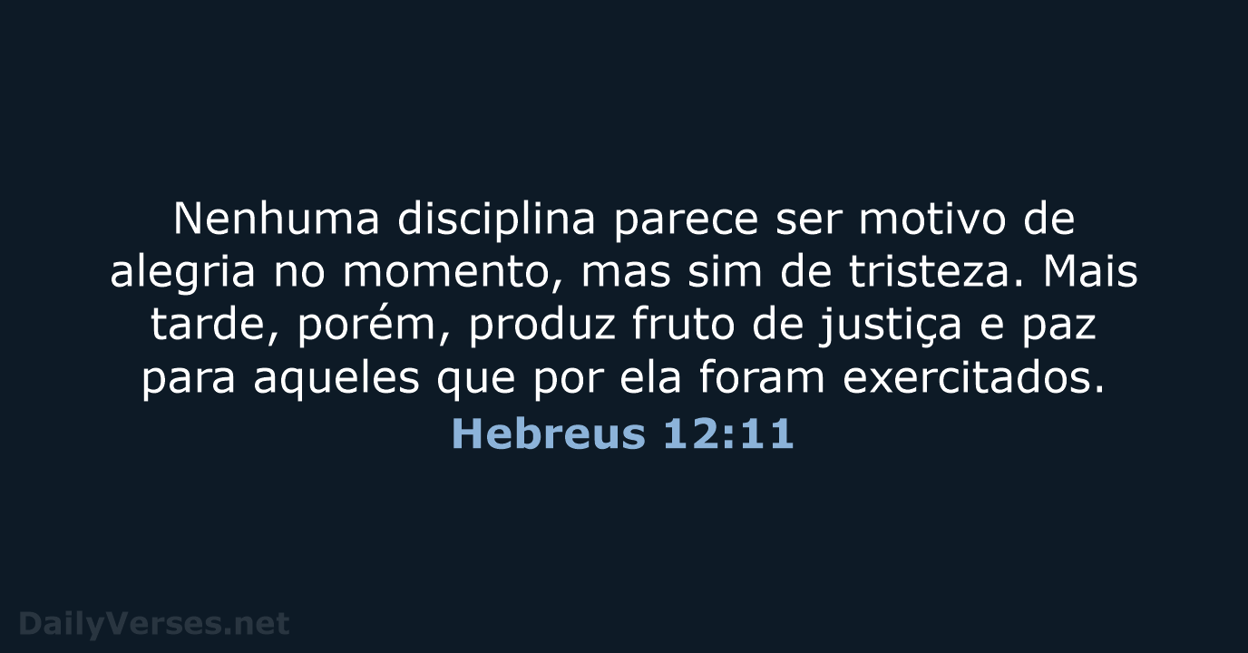 Hebreus 12:11 - NVI