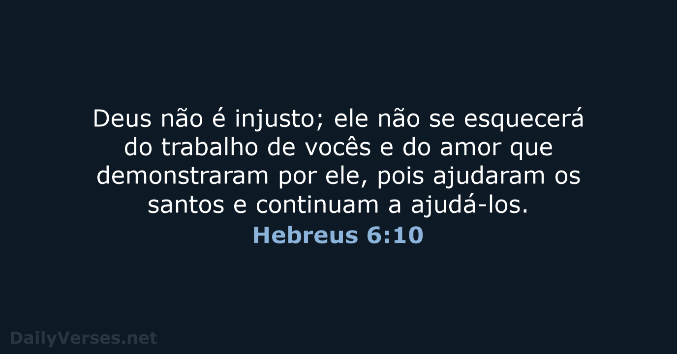 Hebreus 6:10 - NVI