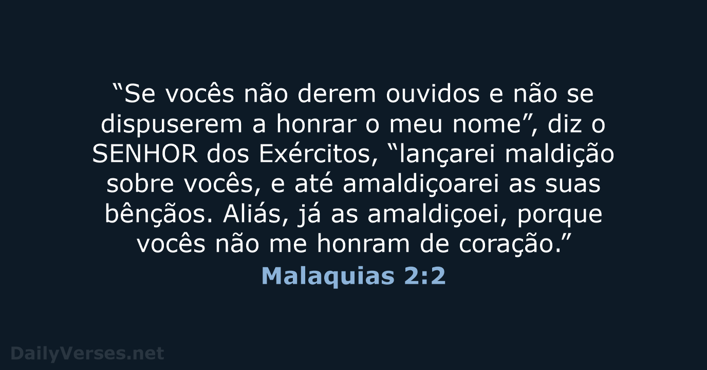 Malaquias 2:2 - NVI