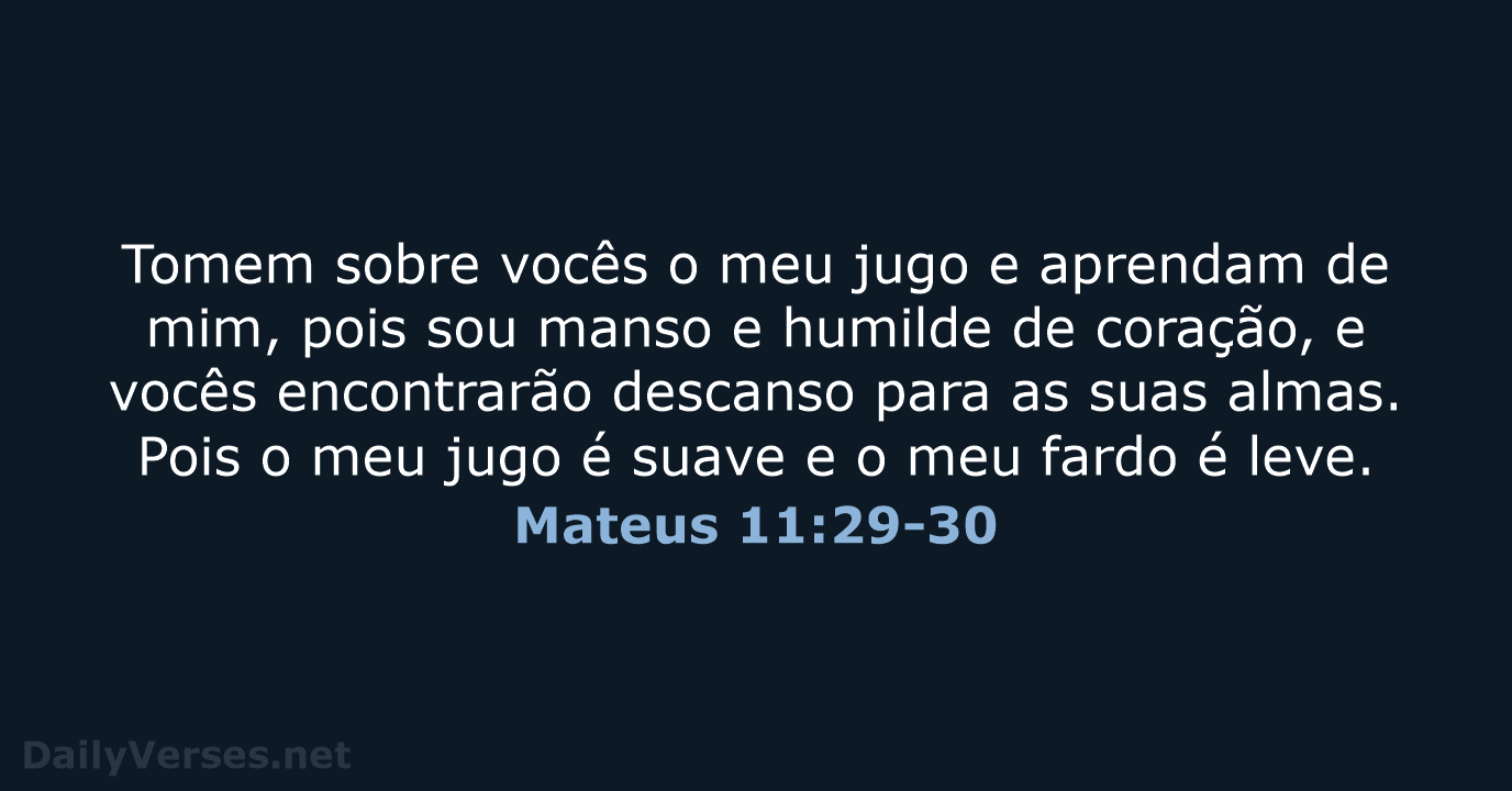 Mateus 11:29-30 - NVI