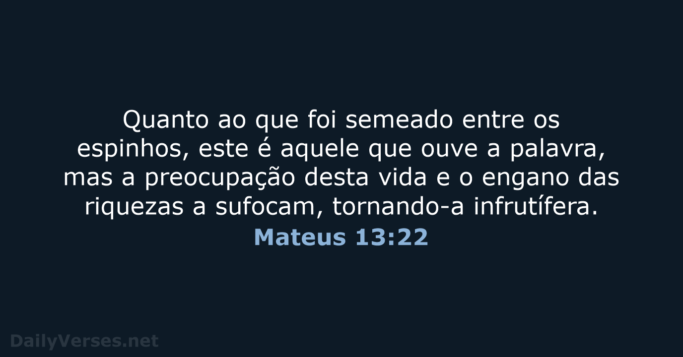Mateus 13:22 - NVI