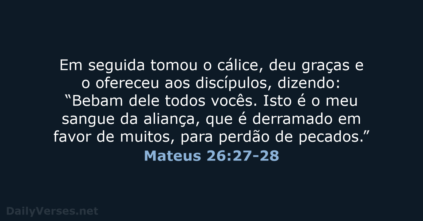 Mateus 26:27-28 - NVI