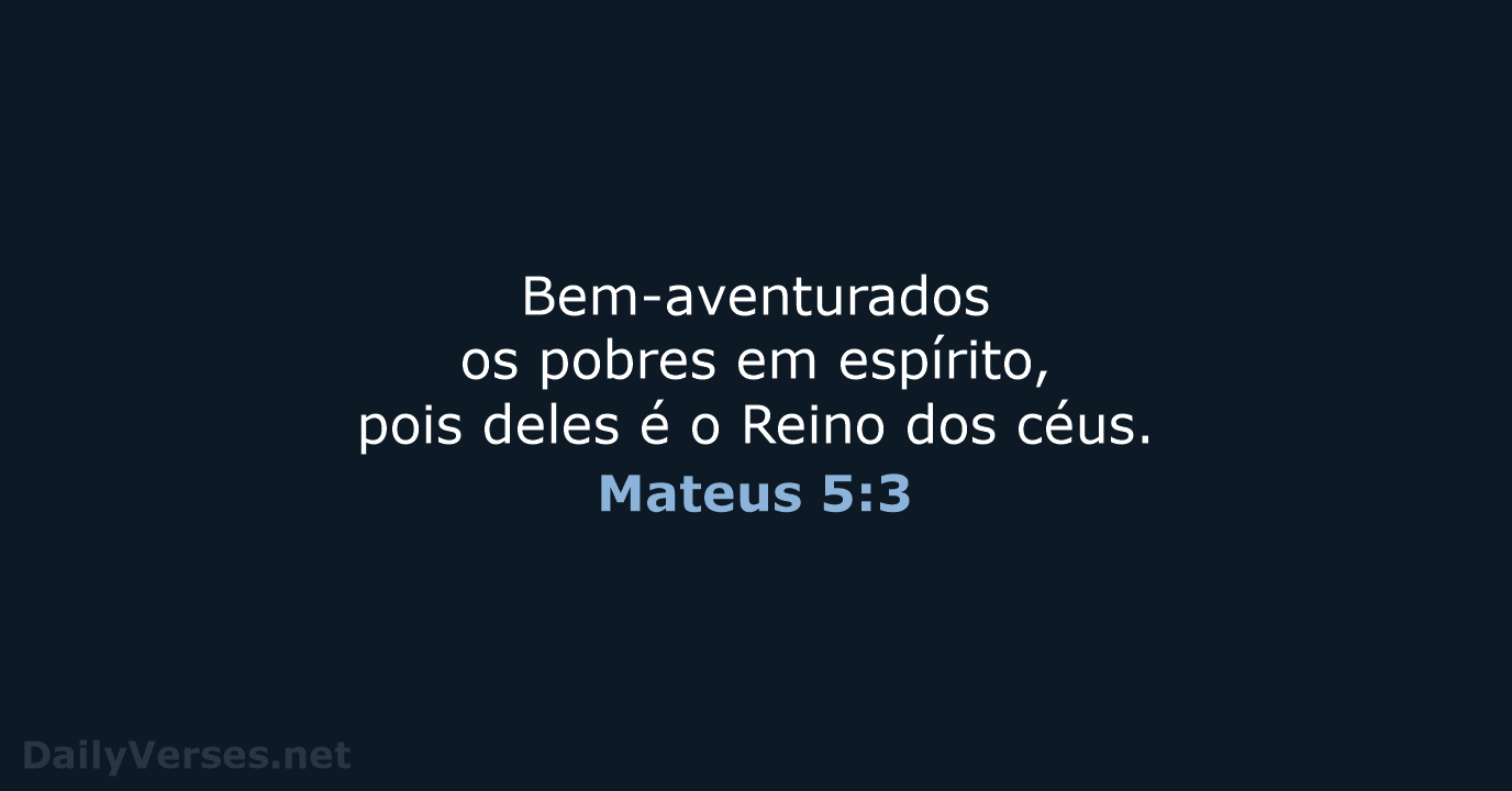 Mateus 5:3 - NVI