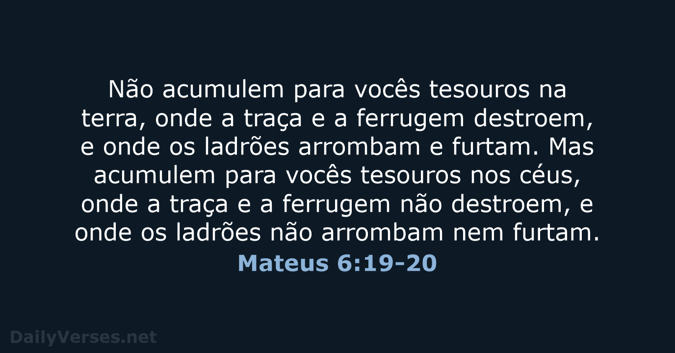 Mateus 6:19-20 - NVI