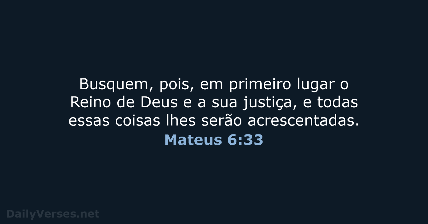 Mateus 6:33 - NVI