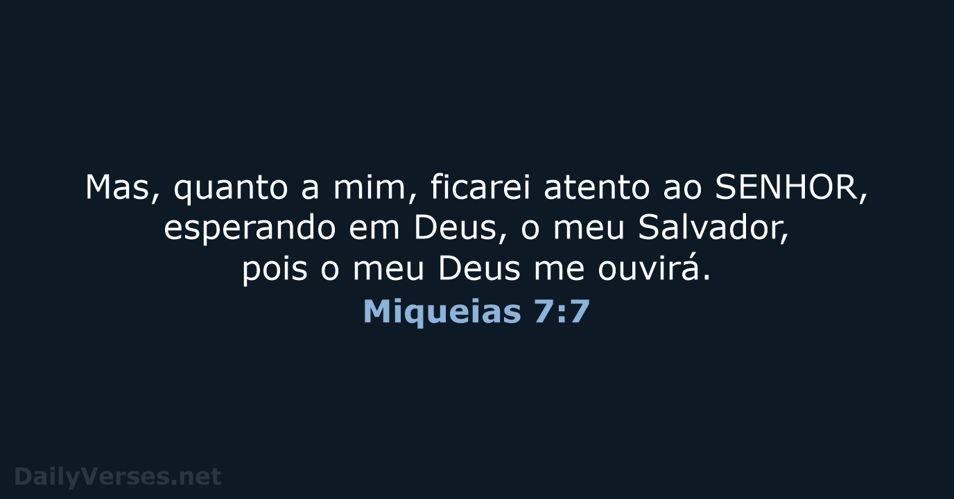 Miqueias 7:7 - NVI