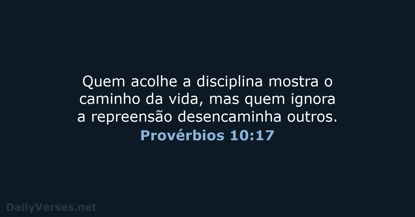 Provérbios 10:17 - NVI