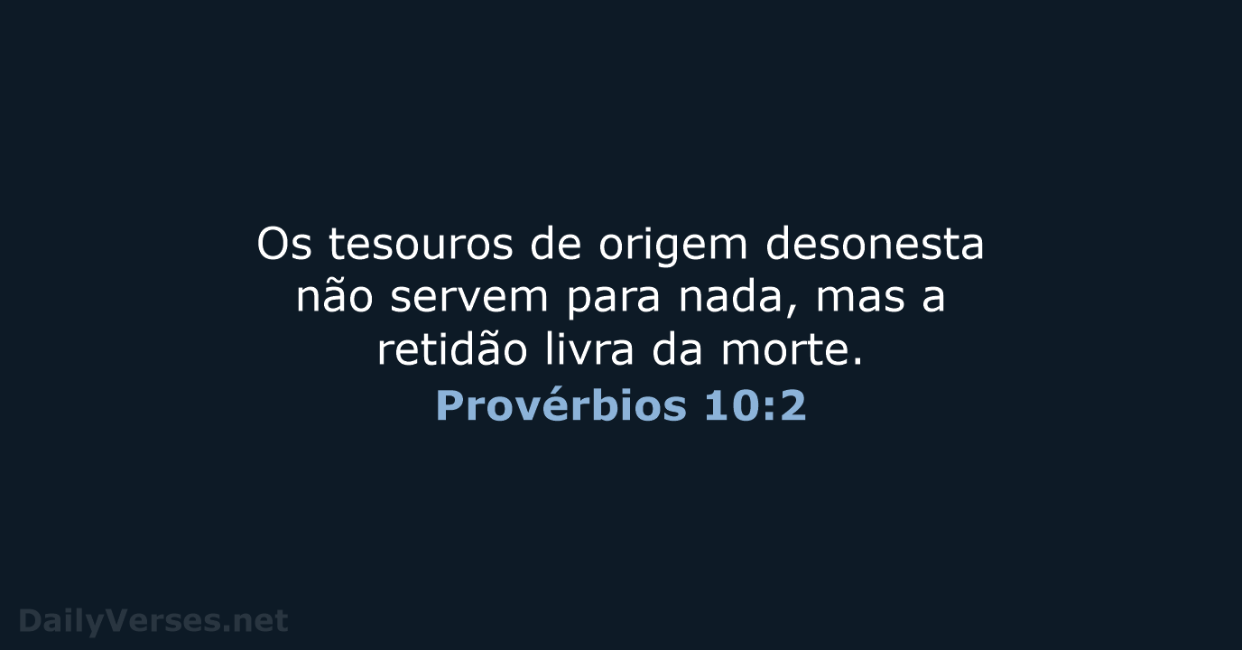 Provérbios 10:2 - NVI