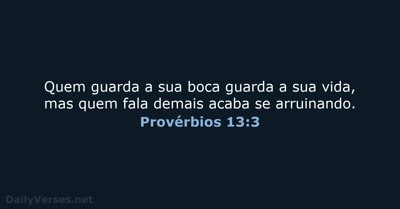 Provérbios 13:3 - NVI
