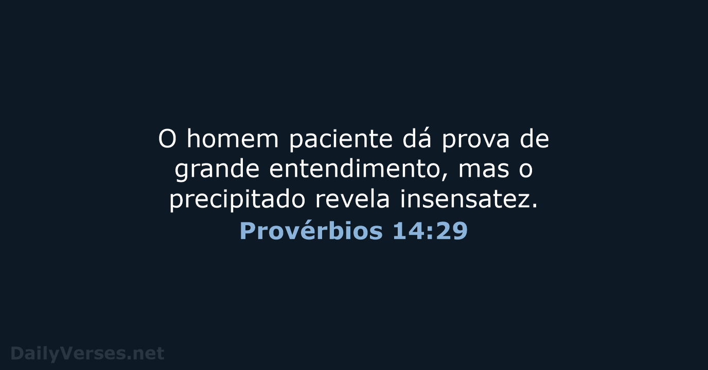 Provérbios 14:29 - NVI