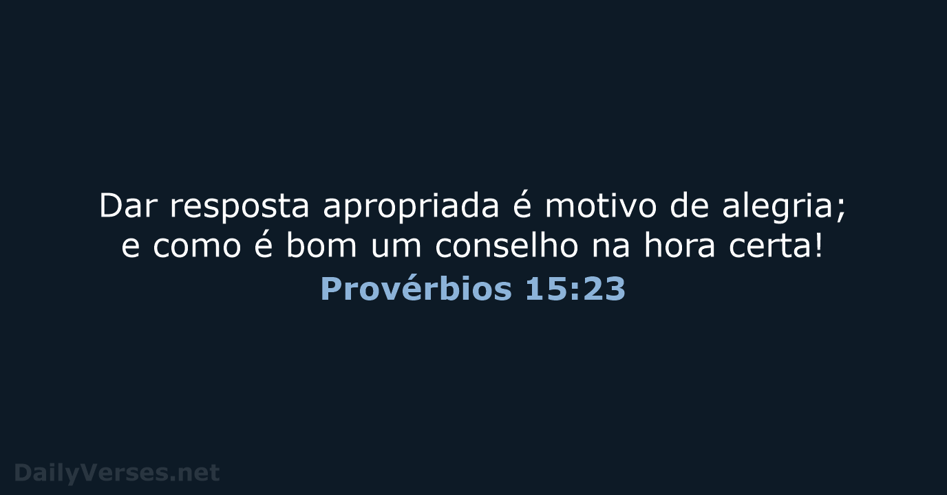 Provérbios 15:23 - NVI