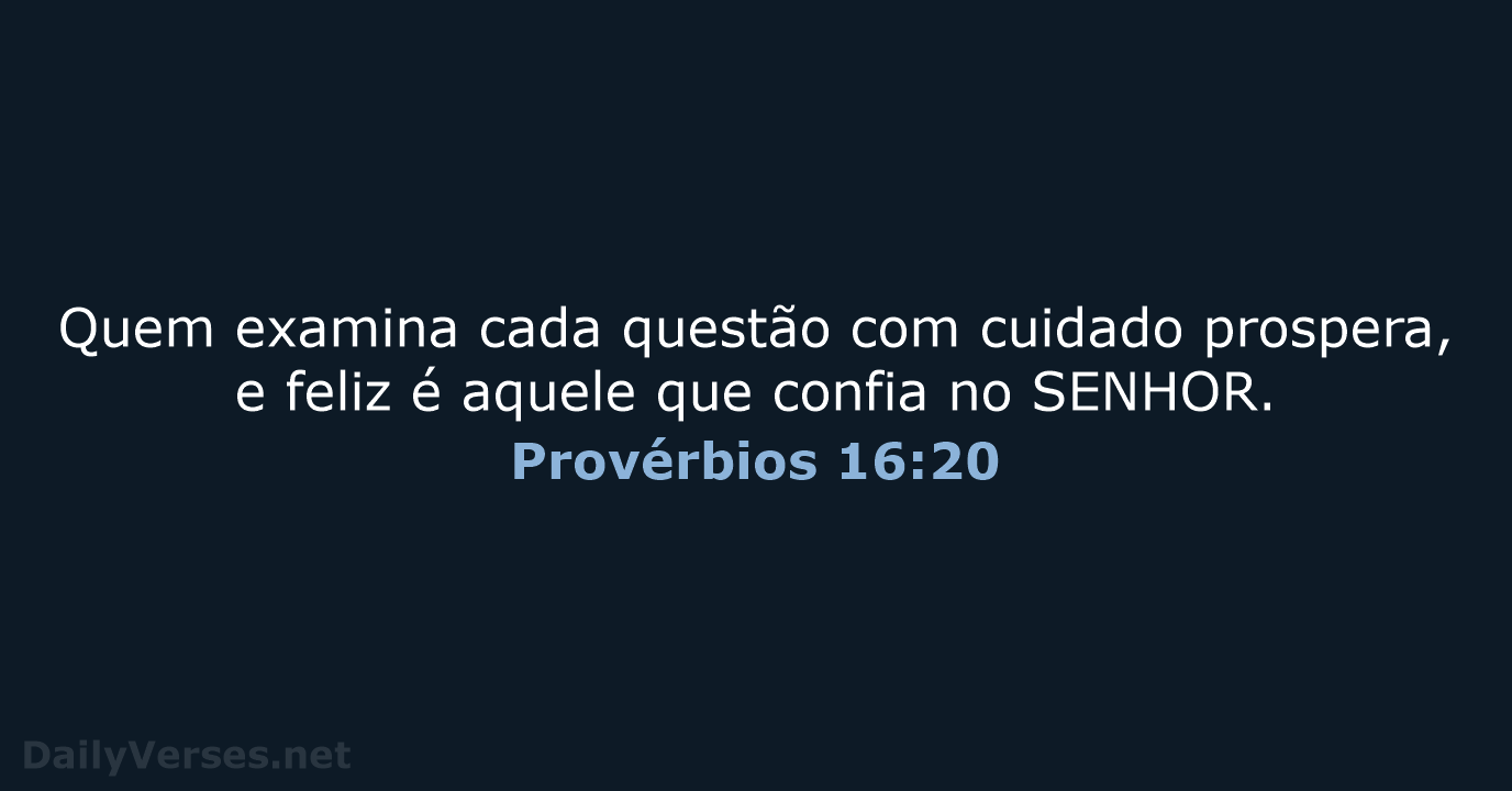 Provérbios 16:20 - NVI