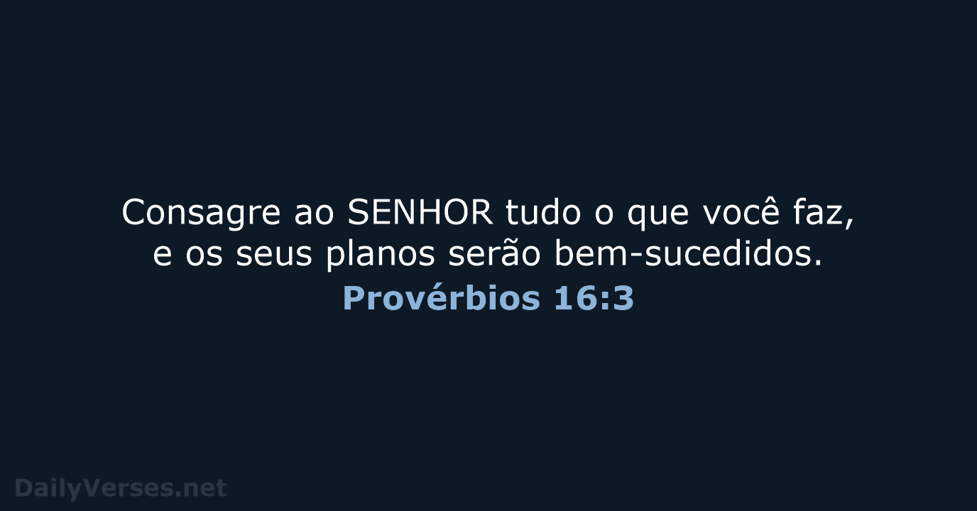 Provérbios 16:3 - NVI