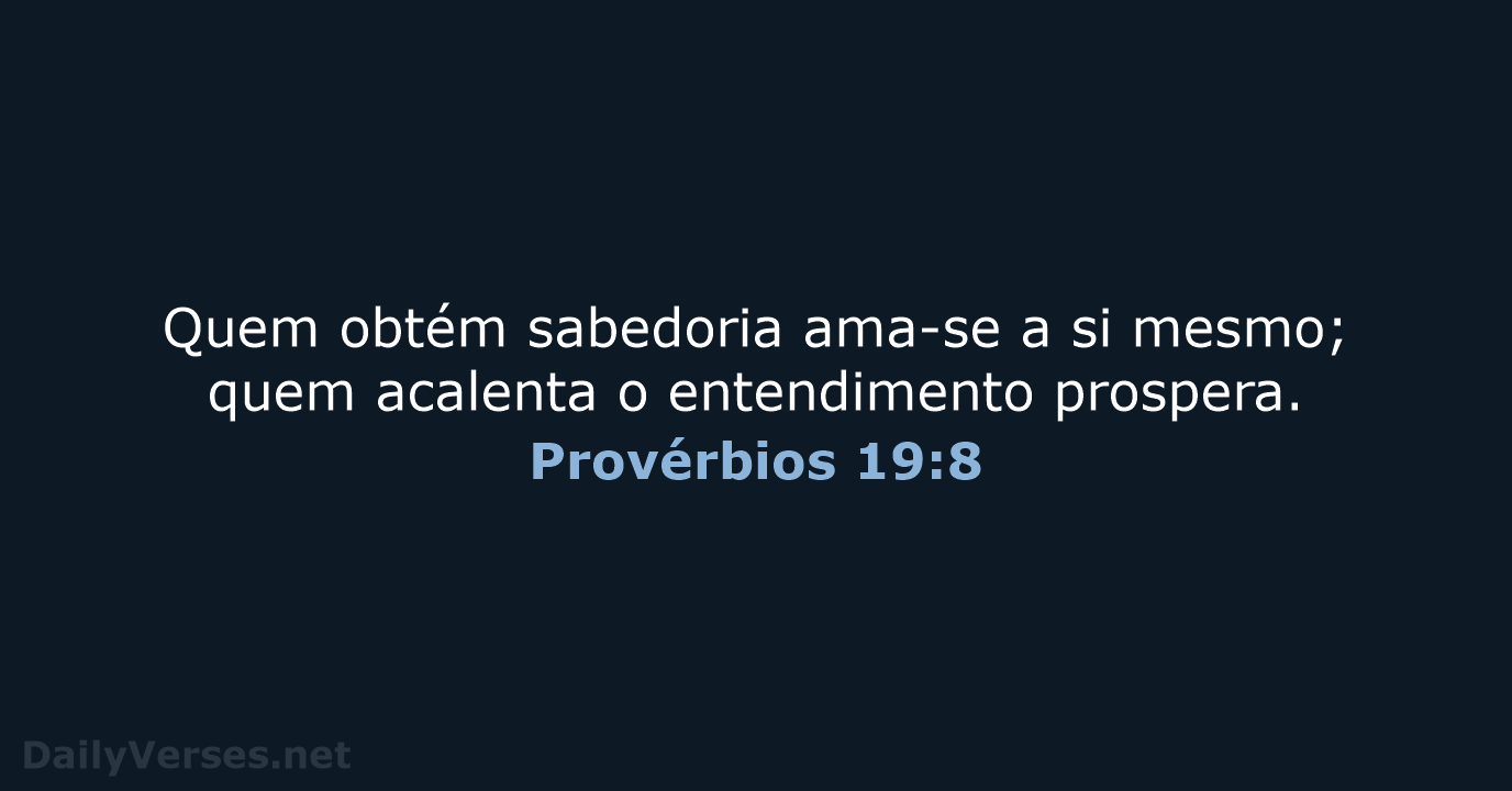Provérbios 19:8 - NVI
