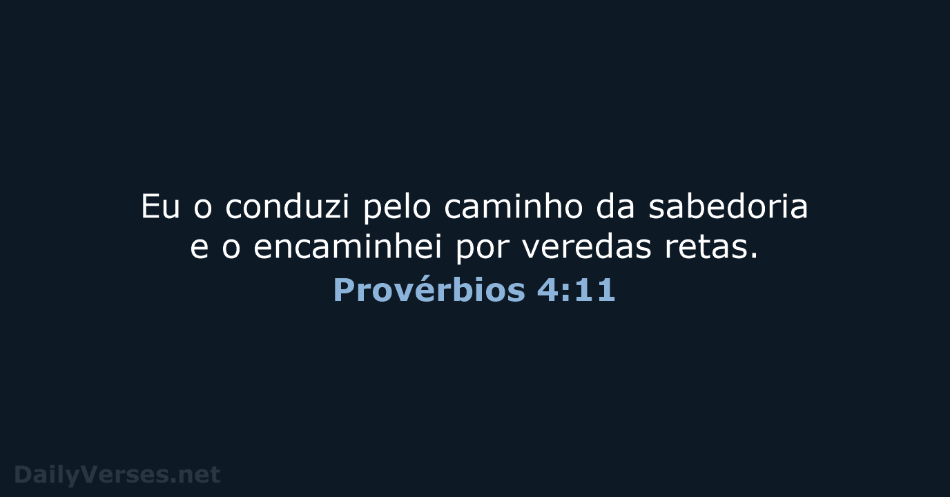 Provérbios 4:11 - NVI