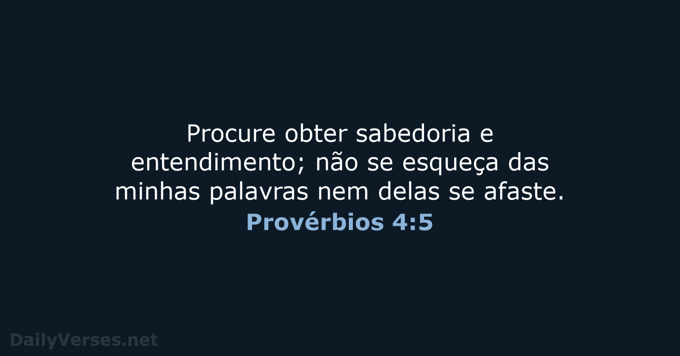 Provérbios 4:5 - NVI