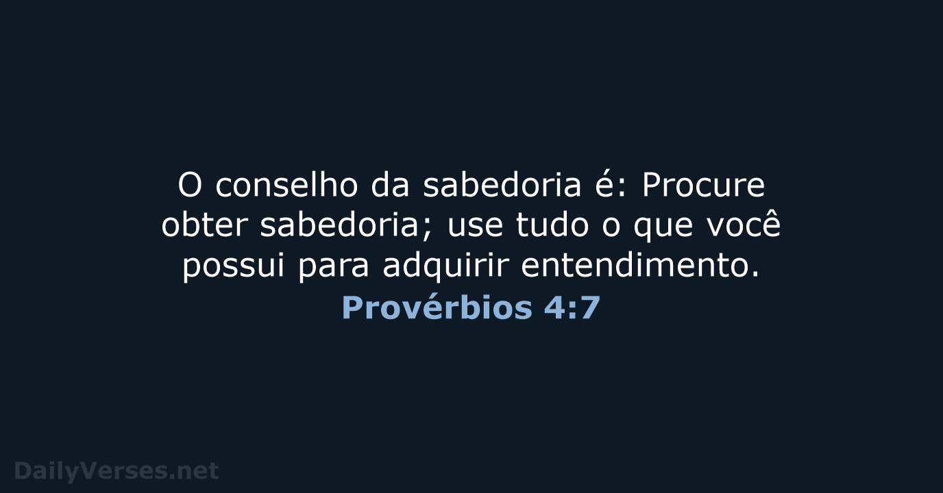 Provérbios 4:7 - NVI