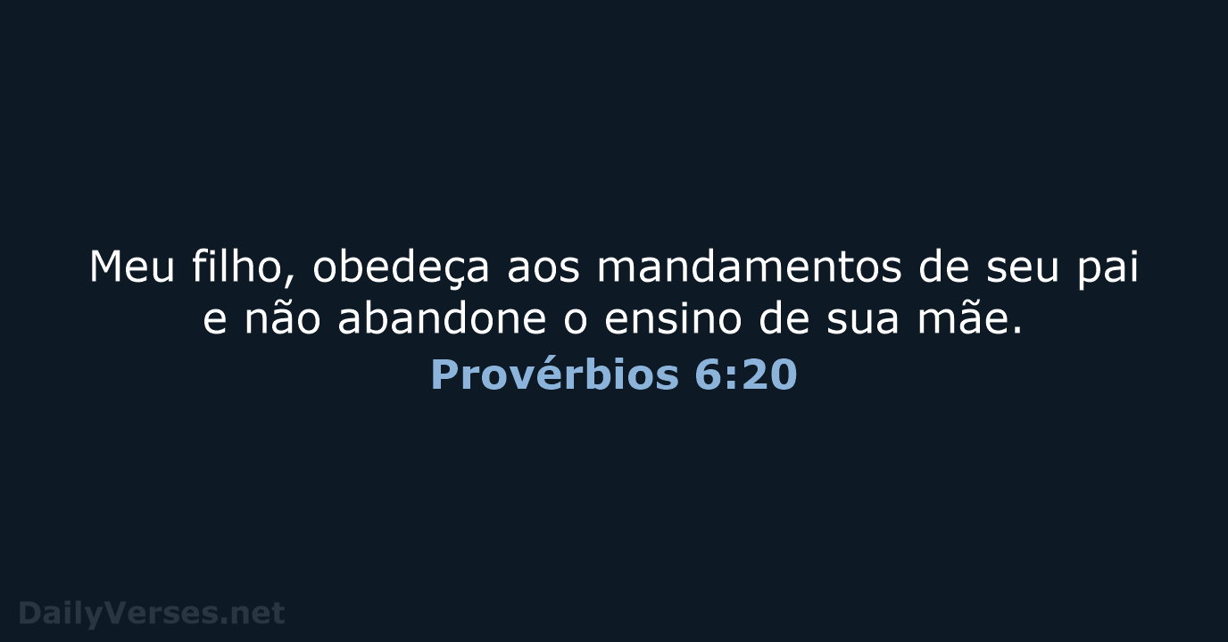 Provérbios 6:20 - NVI