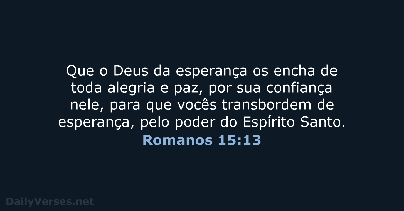 Romanos 15:13 - NVI