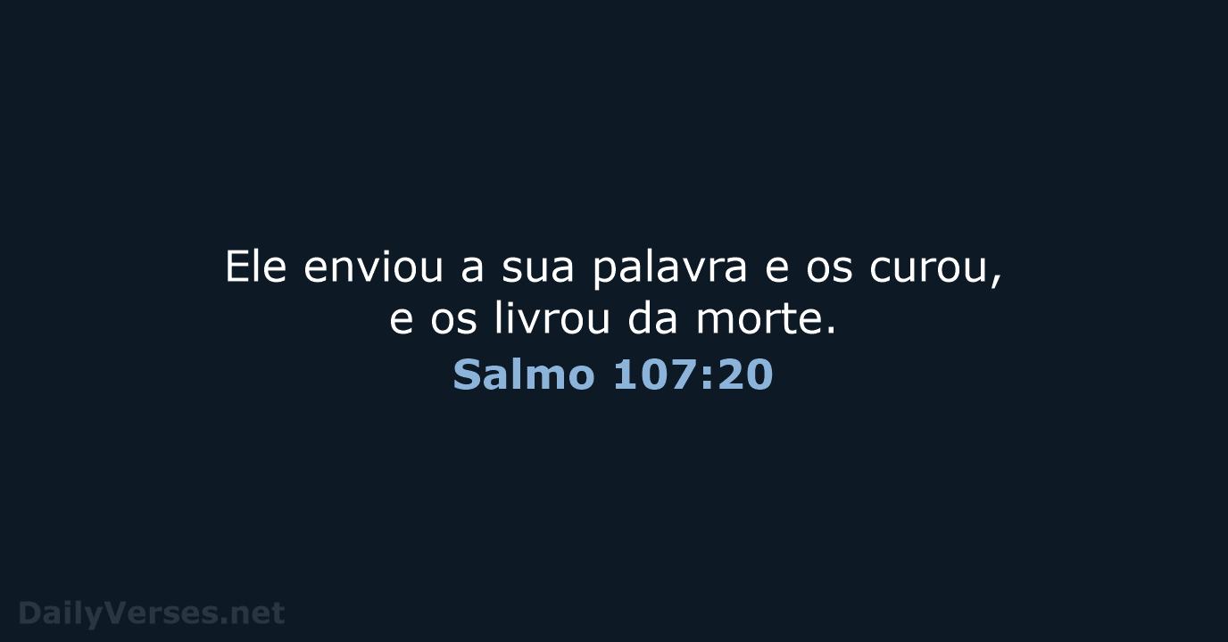 Salmo 107:20 - NVI