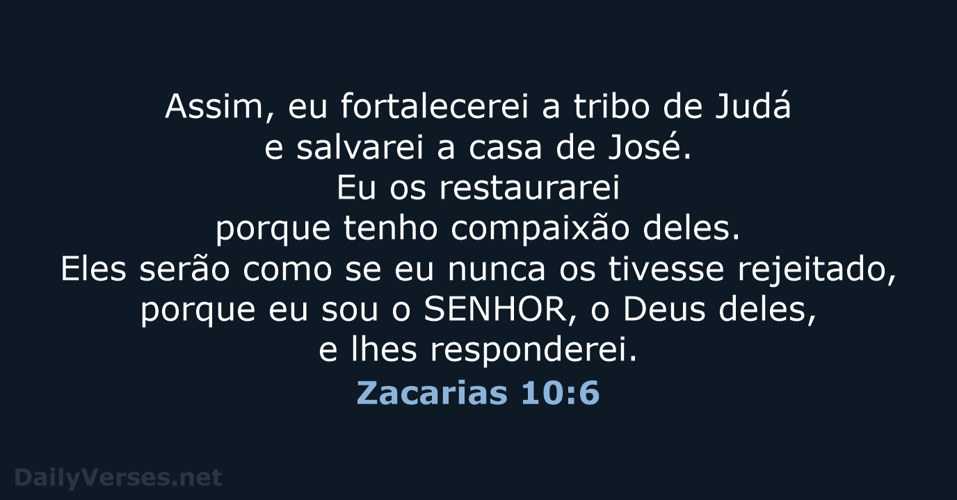 Zacarias 10:6 - NVI