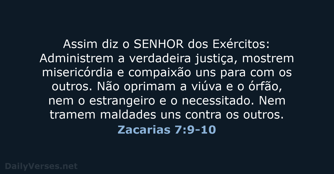 Zacarias 7:9-10 - NVI