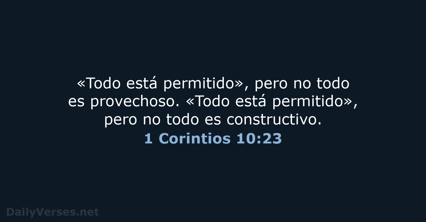 1 Corintios 10:23 - NVI