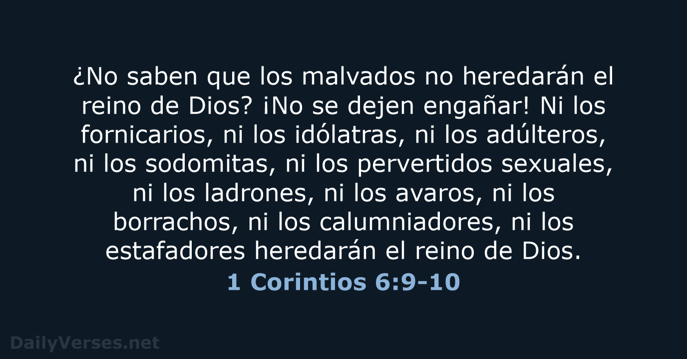 1 Corintios 6:9-10 - NVI
