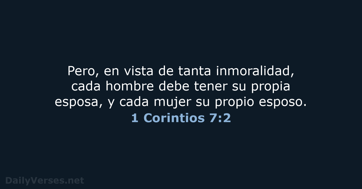 1 Corintios 7:2 - NVI