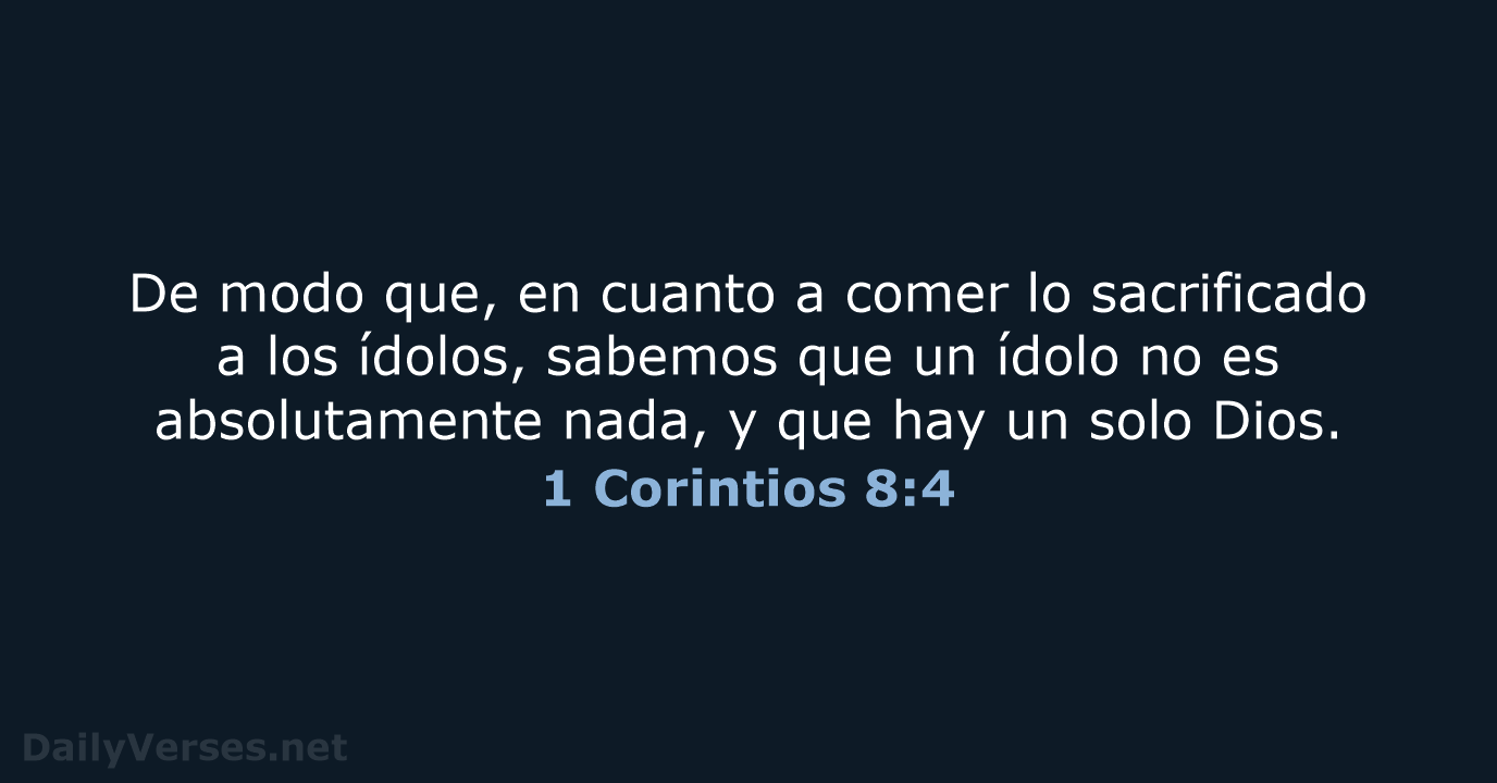 1 Corintios 8:4 - NVI