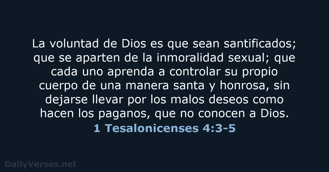 1 Tesalonicenses 4:3-5 - NVI