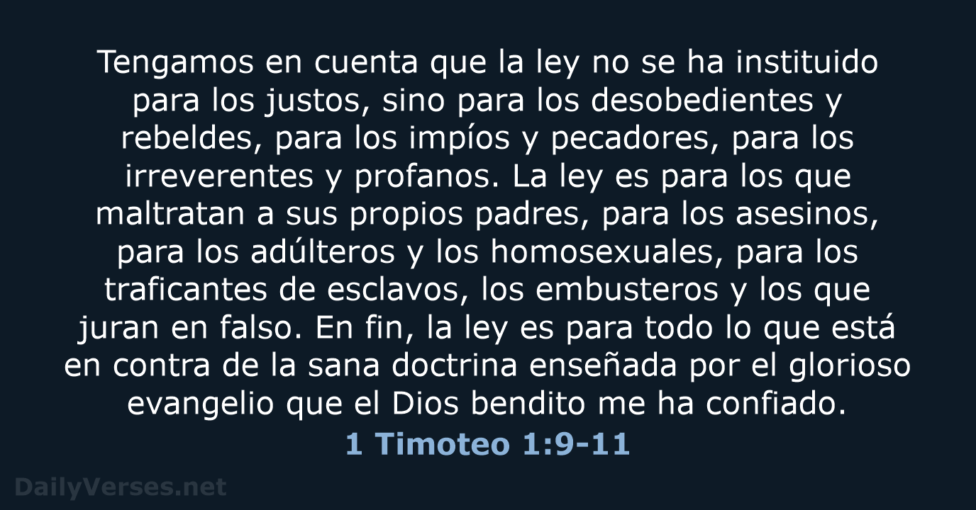 1 Timoteo 1:9-11 - NVI