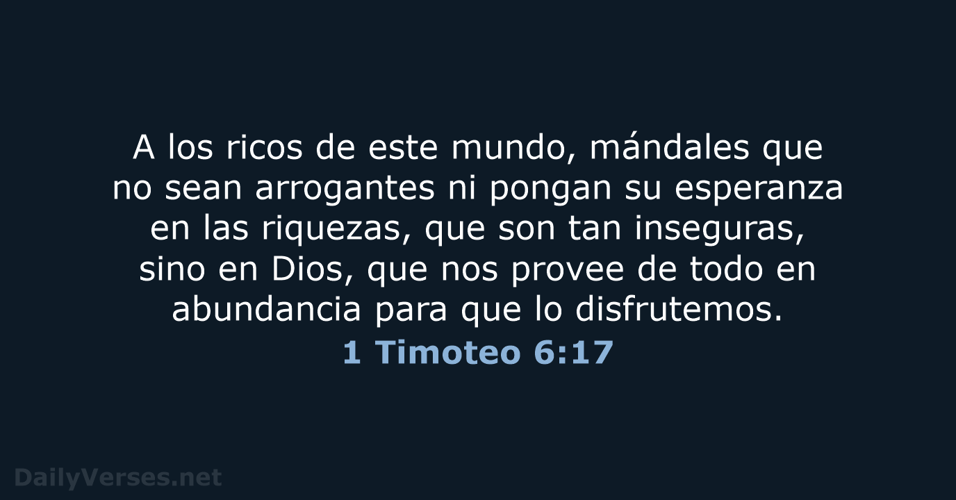 1 Timoteo 6:17 - NVI