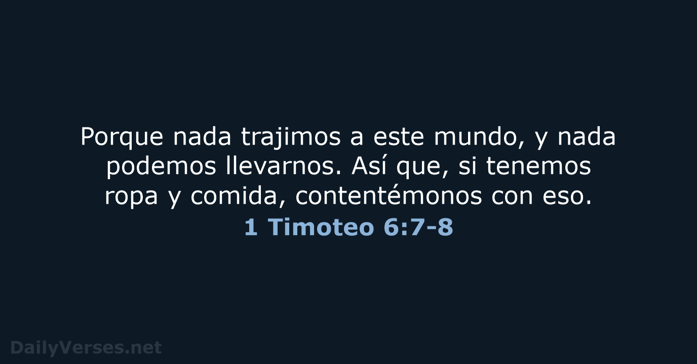 1 Timoteo 6:7-8 - NVI