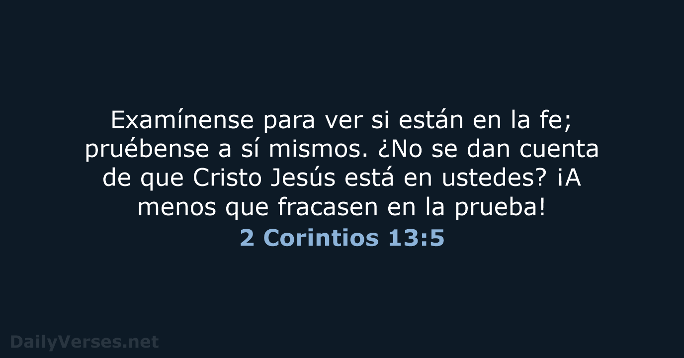 2 Corintios 13:5 - NVI