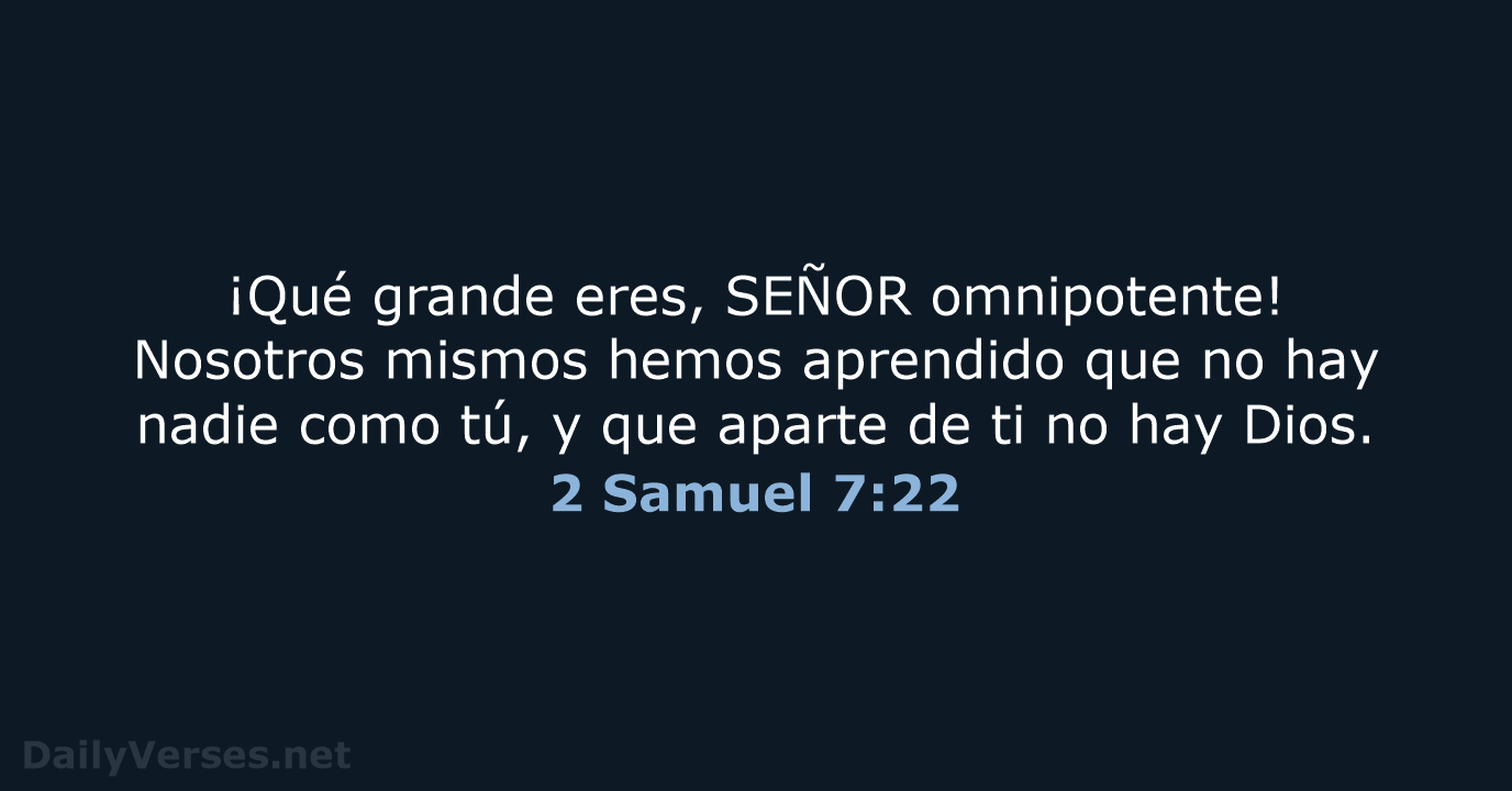 2 Samuel 7:22 - NVI