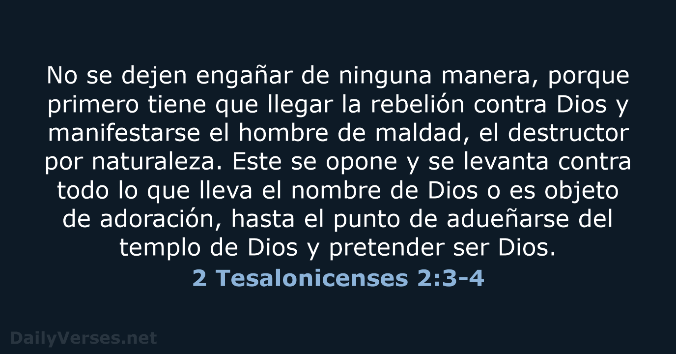 2 Tesalonicenses 2:3-4 - NVI