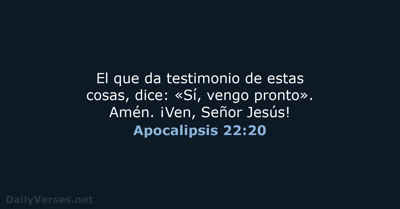 Apocalipsis 22:20 - NVI
