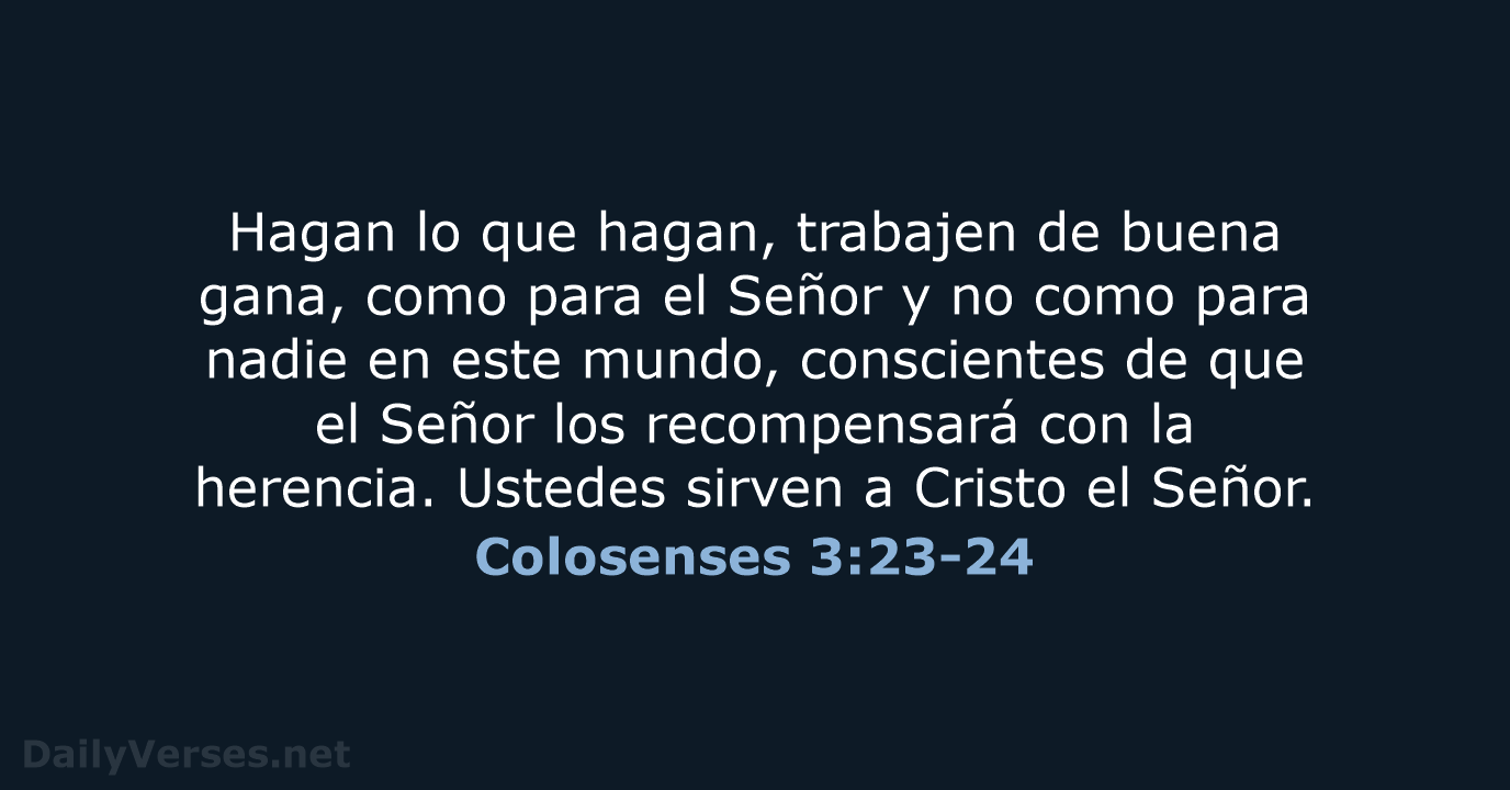 Colosenses 3:23-24 - NVI