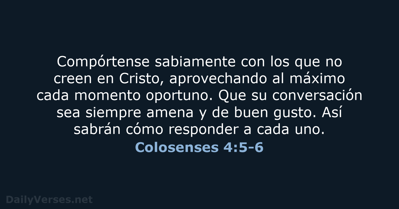 Colosenses 4:5-6 - NVI