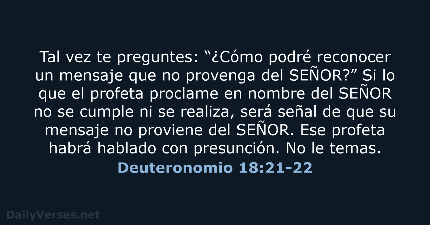 Deuteronomio 18:21-22 - NVI